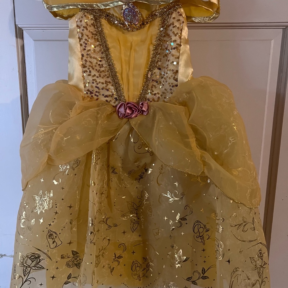 Disney’s Belle Princess Costume with Pink Rose..